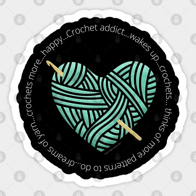 Crochet Addicts Heart Sticker by Desert Hippie Designs